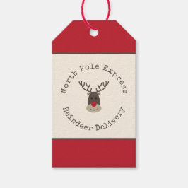 North Pole Express Rudolph Gift Tag Geschenkanhänger