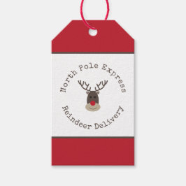 North Pole Express Rudolph Gift Tag Geschenkanhänger