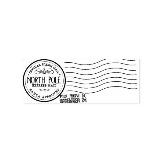 North Pole Express Santa Mail Briefmarke Gummistempel (Prägung)