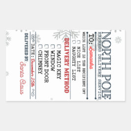 North Pole Express: Special Delivery Tag Rechteckiger Aufkleber