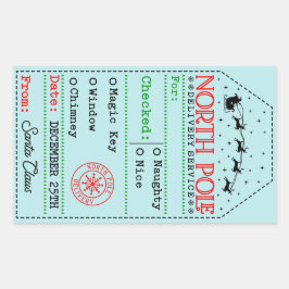 North Pole Express: Special Delivery Tag Rechteckiger Aufkleber
