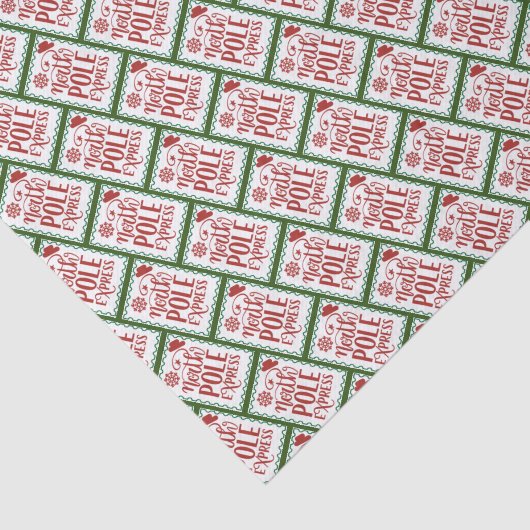 North Pole Express Stamp Tissue Paper Seidenpapier (Ausschnitt)