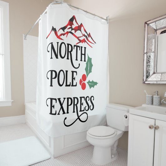North Pole Express Weihnachten Duschvorhang (Beispiel)