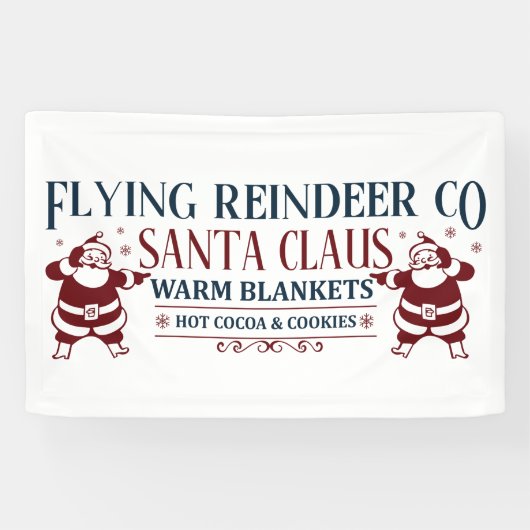North Pole Flying Rentier Company Weihnachten Banner (Horizontal)