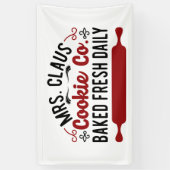 North Pole Frau Claus Cookie Company Weihnachten Banner (Vertikal)