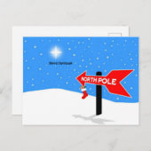 North Pole Frohe Weihnachten Postkarte (Vorne/Hinten)