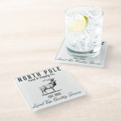 North Pole Füttre & Supply Co. Glasuntersetzer (Schrägansicht)