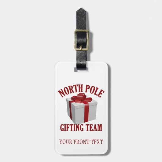 North Pole Gifting Team individuelle Gepäckmarke Gepäckanhänger (Vorderseite vertikal)