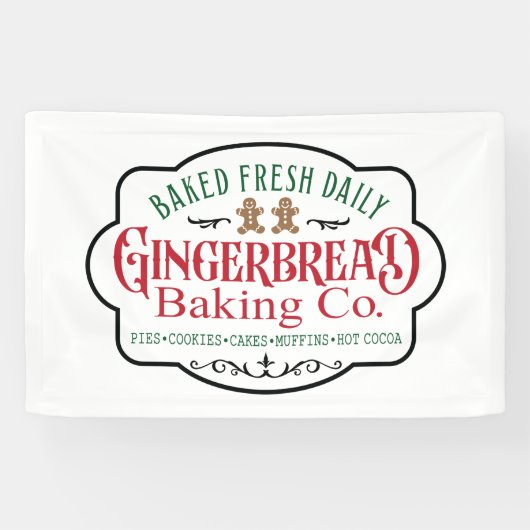 North Pole Gingerbrot Backunternehmen Weihnachten Banner (Horizontal)