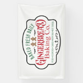 North Pole Gingerbrot Backunternehmen Weihnachten Banner (Vertikal)