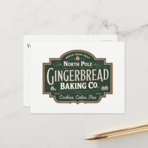 North Pole Gingerbrot Baking Company hinzufügen Feiertagspostkarte