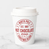 North Pole Heiße Schokolade Weihnachten Pappbecher (Rückseite)