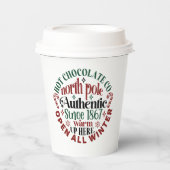 North Pole Hot Schokolade Weihnachtsfest Pappbecher (Vorderseite)