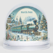 North Pole Magic Christmas Train Winter Wonderland Schneekugeln (Vorderseite)