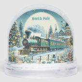 North Pole Magic Christmas Train Winter Wonderland Schneekugeln (Rückseite)