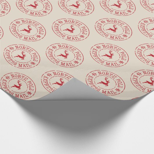 North Pole Mail Christmas Wrapping Paper Geschenkpapier (Ecke)