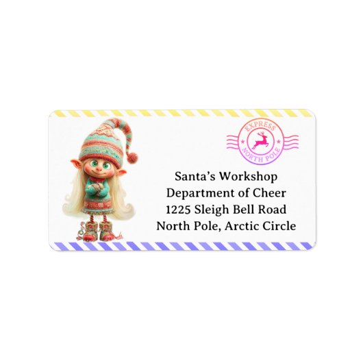 North Pole Mail | Enchanted Elf Adressaufkleber (Vorne)