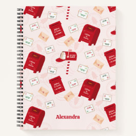 North Pole Mail Weihnachtsmuster Personalisiert Notizblock