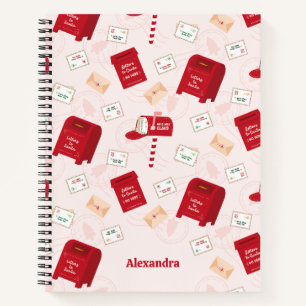 North Pole Mail Weihnachtsmuster Personalisiert Notizblock