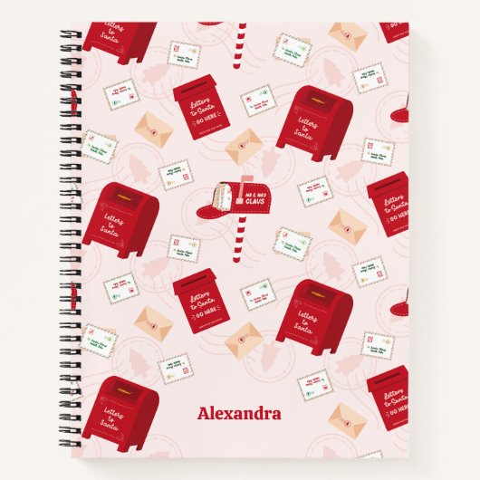 North Pole Mail Weihnachtsmuster Personalisiert Notizblock (Vorderseite)
