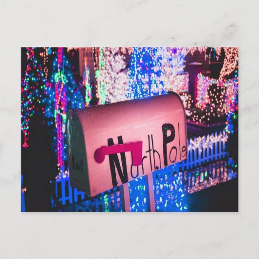 North Pole Mailbox Weihnachten Postkarte (Vorderseite)