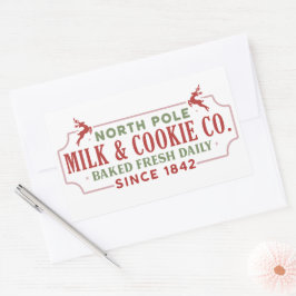 North Pole Milchkochunternehmen Weihnachten Rechteckiger Aufkleber