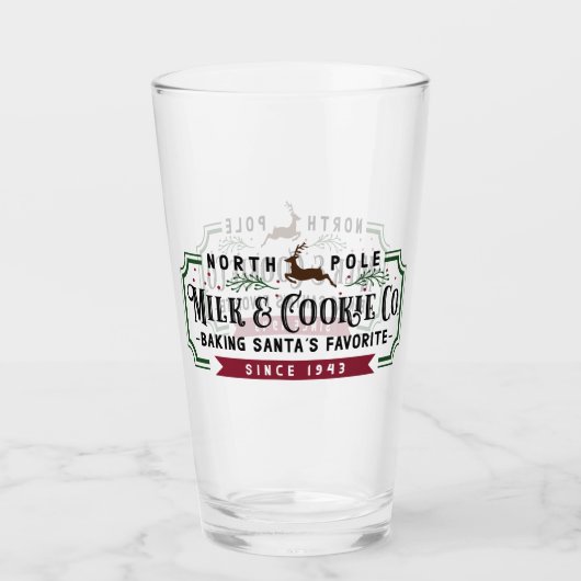 North Pole Milk & Cookie Co. Glas (Vorderseite)