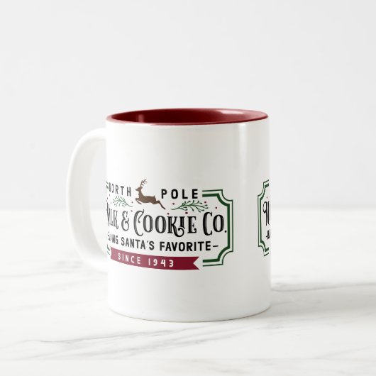 North Pole MIlk & Cookie Co. Zweifarbige Tasse (Vorderseite Links)