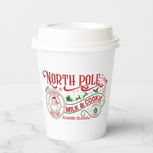 North Pole Milk Cookie Company Weihnachten Pappbecher (Vorderseite)