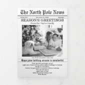North Pole News Christmas Newspapier Personalisier Dreifach Gefaltete Urlaubskarte (Cover)