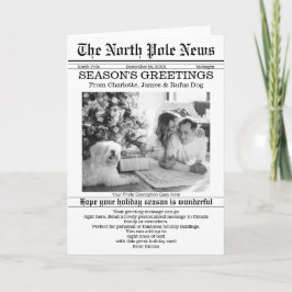 North Pole News Christmas Newspapier Personalisier Feiertagskarte