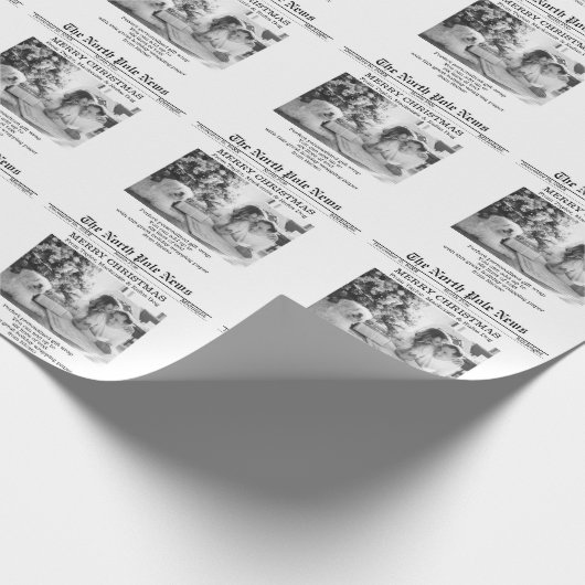 North Pole News Christmas Newspapier Personalisier Geschenkpapier (Ecke)