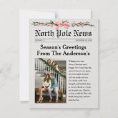 North Pole Newspaper Christmas Photo Card (Vorderseite)