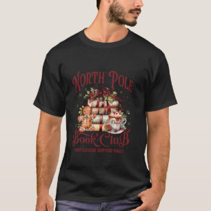 North Pole Reader Club Coquette Bow Weihnachtsfest T-Shirt