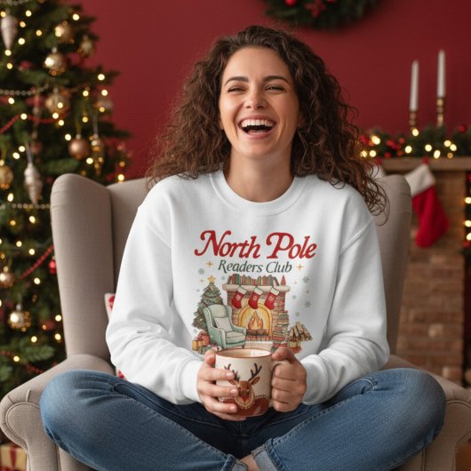 North Pole Readers Club Book Lover Christmas Sweatshirt