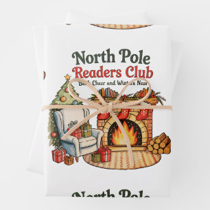 North Pole Readers Club Weihnachtsbücher Xmas Lieb Geschenkpapier Set