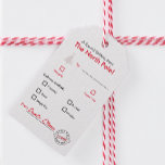 North Pole Red Christmas Name Gift Tag Geschenkanhänger<br><div class="desc">Fügen Sie Ihren Weihnachtsgeschenken eine besondere Touch mit meinem individuellen Weihnachtsspezialtag für Kinder hinzu. Die Weihnachtsgeschenke-Tags enthalten Anleitungen vom Nordpol "Special Delivery Service" und Rote Schriftart mit einer benutzerdefinierten Briefmarke direkt vom Nordpol! Die benutzerdefinierten Geschenketiketten enthalten auch Orte, an denen der Empfänger seinen Namen trägt, egal ob es sich dabei...</div>
