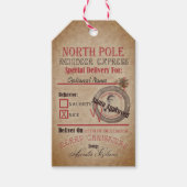 North Pole Rentier Express Naughty oder Nice Santa Geschenkanhänger (Vorderseite)