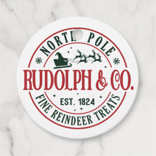 NORTH POLE RUDOLPH SANTA SLEIGH CHRISTMAS GESCHENKANHÄNGER