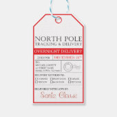 North Pole Santa Claus Weihnachten liefern Geschenkanhänger (Vorderseite)