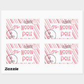 North Pole Santa Letter Kinder Weihnachten Rechteckiger Aufkleber (Blatt)