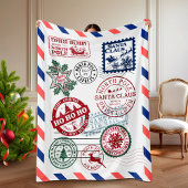 North Pole Santa Mail Christmas  Fleecedecke
