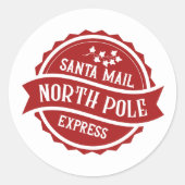 North Pole Santa Mail Runder Aufkleber (Vorderseite)