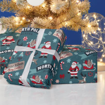 North Pole Santa Pattern — Festliche Weihnachten