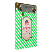 North Pole Santa Shop Weihnachtself Made Mini Klemmbrett (Schrägansicht)