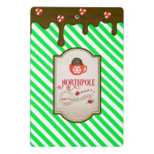 North Pole Santa Shop Weihnachtself Made Mini Klemmbrett (Rückseite)