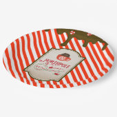 North Pole Santa Shop Weihnachtself Made Pappteller (Schrägansicht)