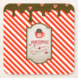 North Pole Santa Shop Weihnachtself Made Rechteckiger Pappuntersetzer