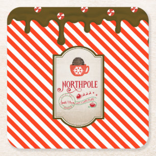 North Pole Santa Shop Weihnachtself Made Rechteckiger Pappuntersetzer