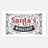 North Pole Santa's Workshop Rechteckiger Aufkleber (Vorderseite)